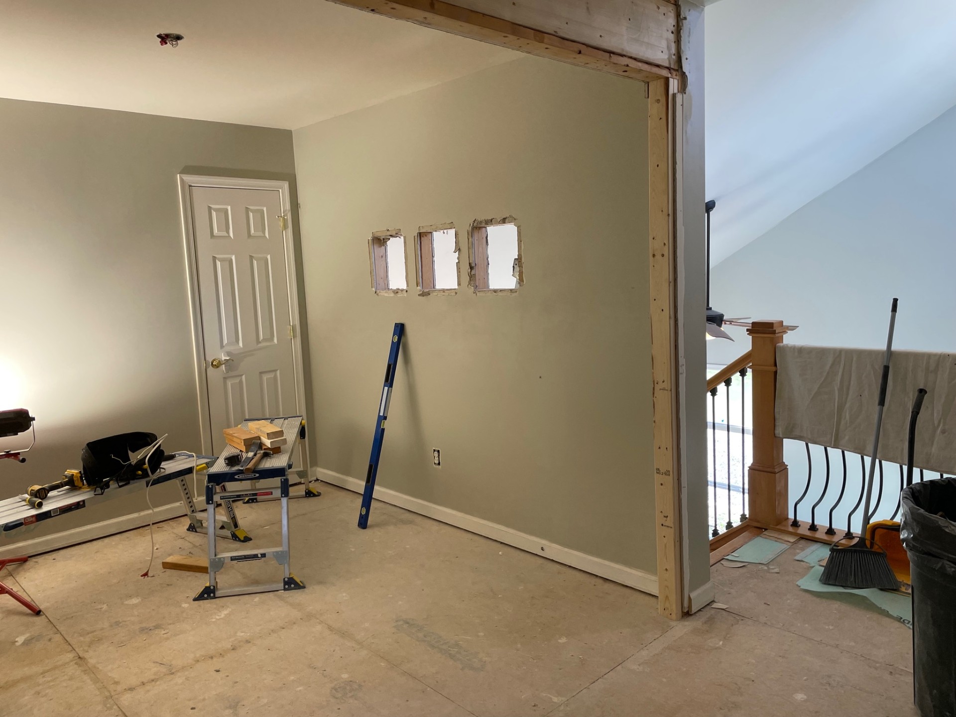 Wall removed and new header installed.